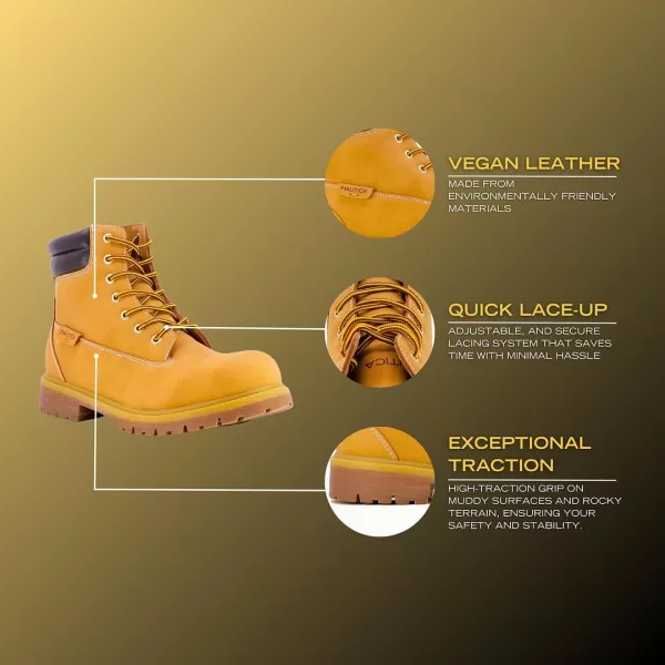 imageNautica Mens Casual Lace Up Ankle Boots High Water ampamp Slip Resistant Outdoor Lightweight Utility Leather Shoes for Work Winter Walking ConstructionHoneypattox