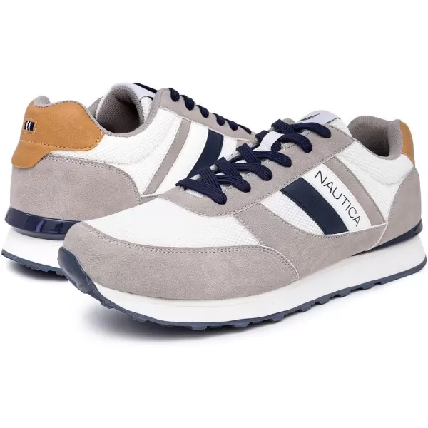 imageNautica Mens Casual LaceUp Fashion Sneakers Oxford Comfortable Walking ShoeGrey Navy Tanoutfall 3