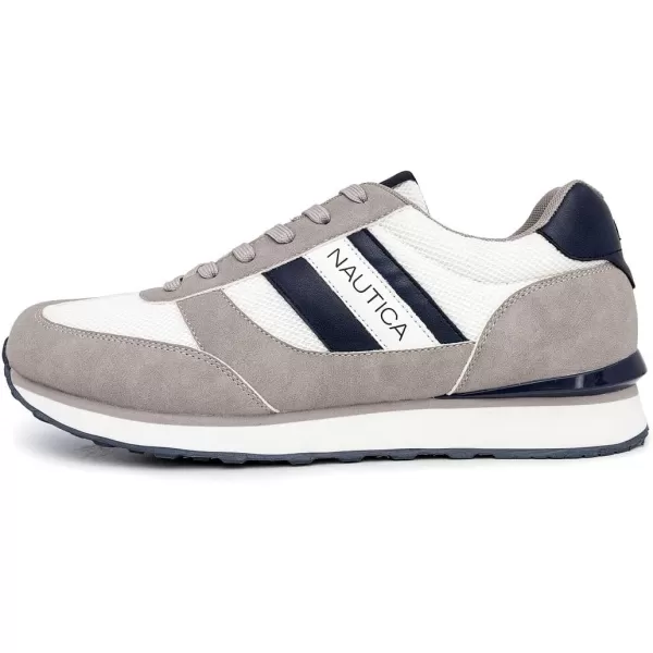 imageNautica Mens Casual LaceUp Fashion Sneakers Oxford Comfortable Walking ShoeGrey White Navykelvin