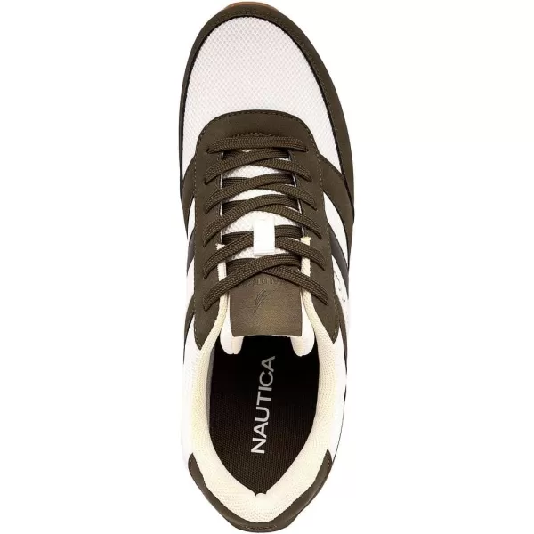 imageNautica Mens Casual LaceUp Fashion Sneakers Oxford Comfortable Walking ShoeIvory Olive