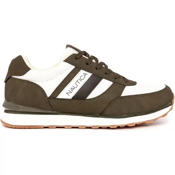 imageNautica Mens Casual LaceUp Fashion Sneakers Oxford Comfortable Walking ShoeIvory Olive
