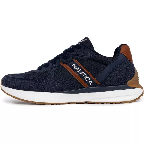 imageNautica Mens Casual LaceUp Fashion Sneakers Oxford Comfortable Walking ShoeNavy Tan