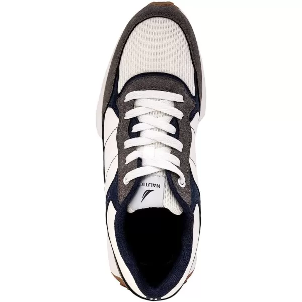 imageNautica Mens Casual LaceUp Fashion Sneakers Oxford Comfortable Walking ShoeWhite Navy Greyayden