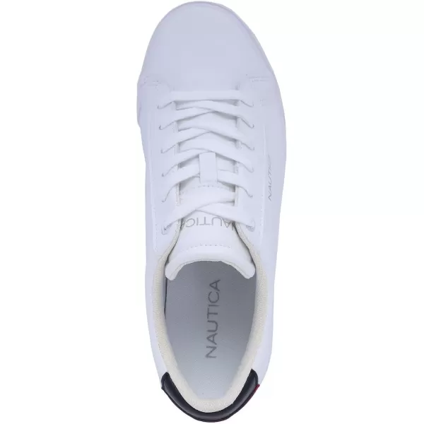 imageNautica Mens Casual Shoe Classic LaceUp Low Top Loafer Fashion Sneaker  in Medium ampamp Wide Width SizesAlos White