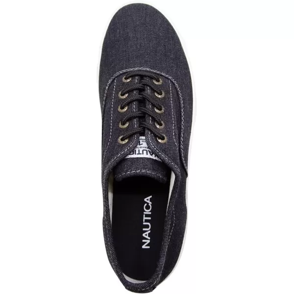 imageNautica Mens Casual Shoe Classic LaceUp Low Top Loafer Fashion Sneaker  in Medium ampamp Wide Width SizesBlack Denim