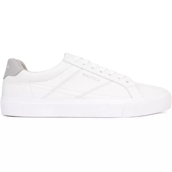 imageNautica Mens Casual Shoe Classic LaceUp Low Top Loafer Fashion Sneaker  in Medium ampamp Wide Width SizesWhite Mono