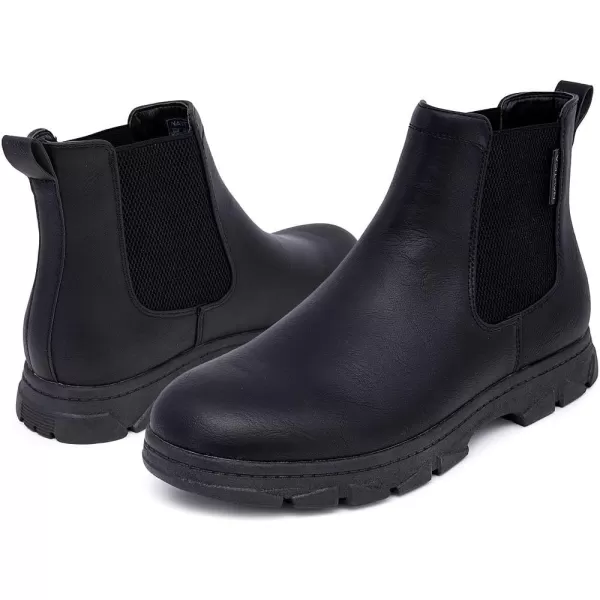 imageNautica Mens Chelsea Boot SlipOn Dress Ankle Shoe Chukka Desert BootsWuzerBlack Smooth