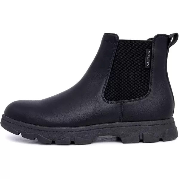 imageNautica Mens Chelsea Boot SlipOn Dress Ankle Shoe Chukka Desert BootsWuzerBlack Smooth
