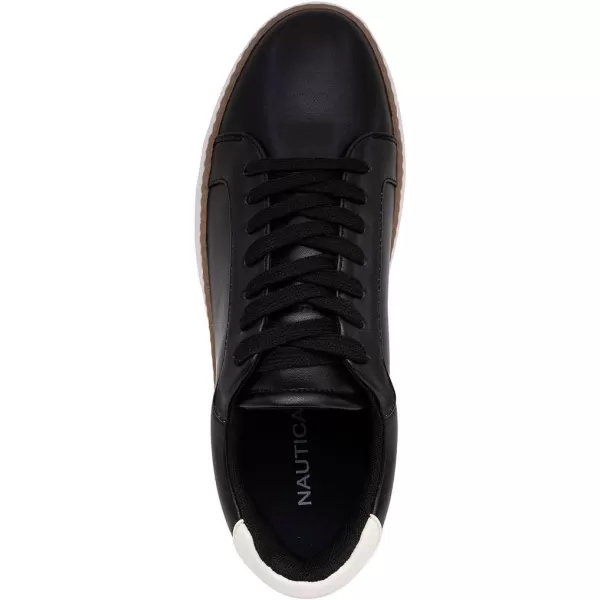 imageNautica Mens Classic LaceUp Low Top Fashion Sneaker Loafer  Stylish and Comfortable Casual ShoeBlackdonley
