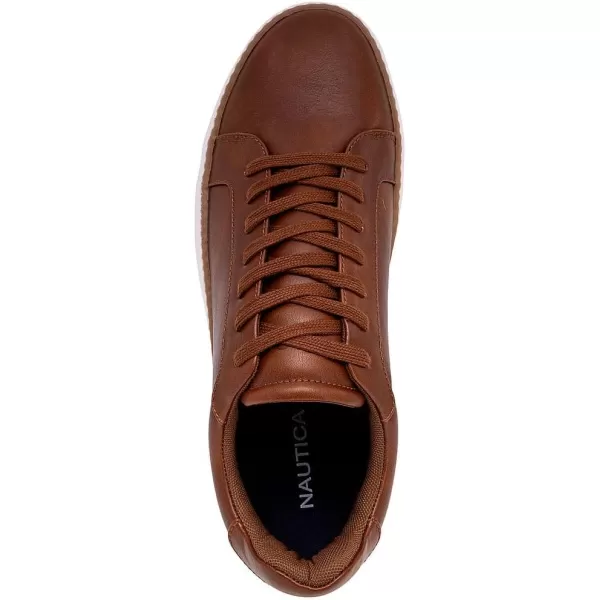 imageNautica Mens Classic LaceUp Low Top Fashion Sneaker Loafer  Stylish and Comfortable Casual ShoeCognacdonley