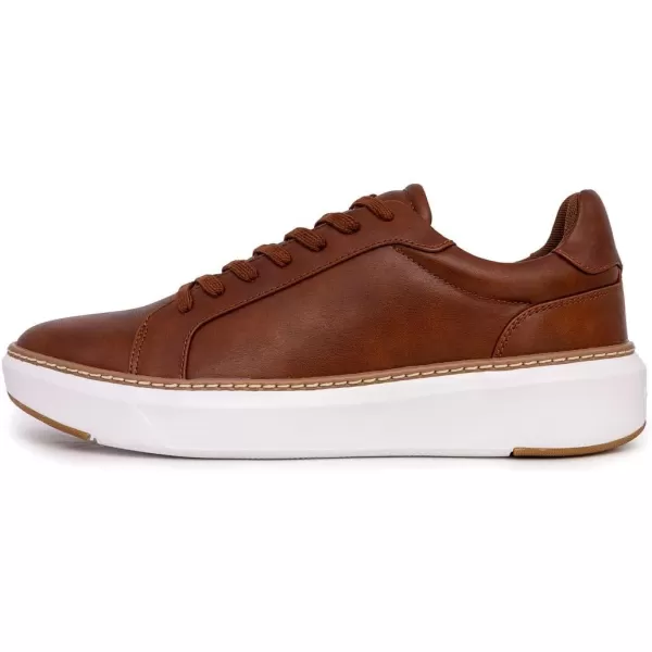 imageNautica Mens Classic LaceUp Low Top Fashion Sneaker Loafer  Stylish and Comfortable Casual ShoeCognacdonley