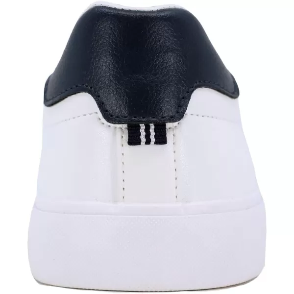 imageNautica Mens Classic LaceUp Low Top Fashion Sneaker Loafer  Stylish and Comfortable Casual ShoeWhite Navycolpa X