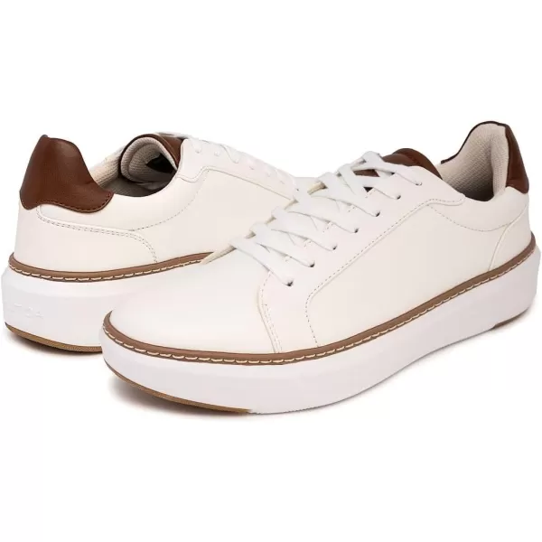 imageNautica Mens Classic LaceUp Low Top Fashion Sneaker Loafer  Stylish and Comfortable Casual ShoeWhite Tandonley