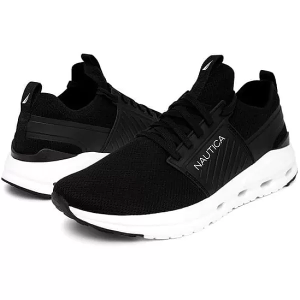 imageNautica Mens Running Sneakers Sport Fashion LaceUp Athletic Soft Shoes for Gym Tennis Men  Cushioned Breathable Lightweight ampamp ComfortableBlack White