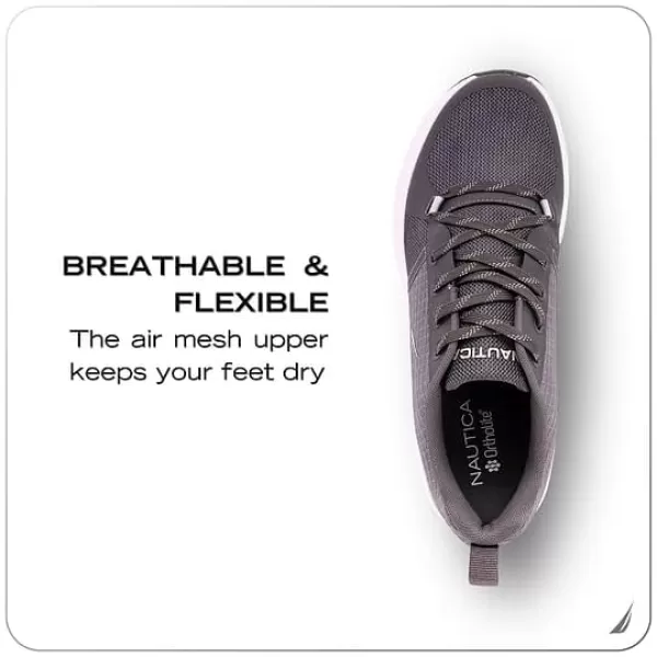 imageNautica Mens Running Sneakers Sport Fashion LaceUp Athletic Soft Shoes for Gym Tennis Men  Cushioned Breathable Lightweight ampamp ComfortableCharcoal