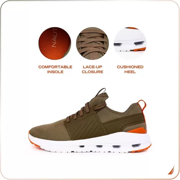 imageNautica Mens Running Sneakers Sport Fashion LaceUp Athletic Soft Shoes for Gym Tennis Men  Cushioned Breathable Lightweight ampamp ComfortableOlive Orange