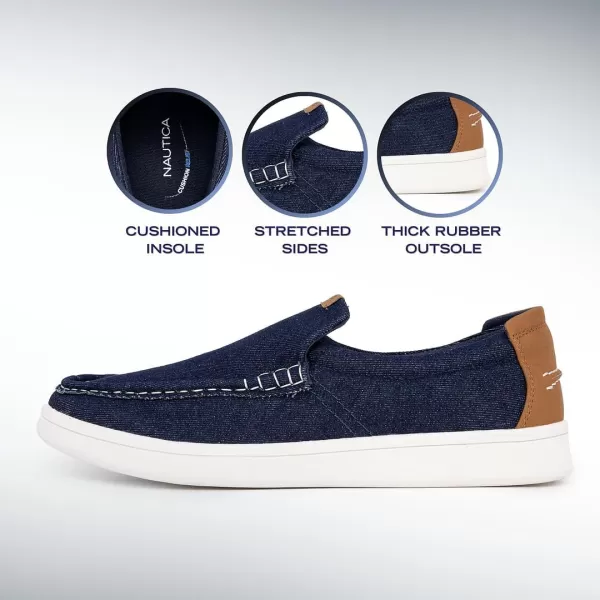 imageNautica Mens SlipOn Loafers Casual Moc Toe Sneakers Boat Shoes Slipper for Men  Lightweight Comfortable ampamp Breathable  DerwinIndigo Denim