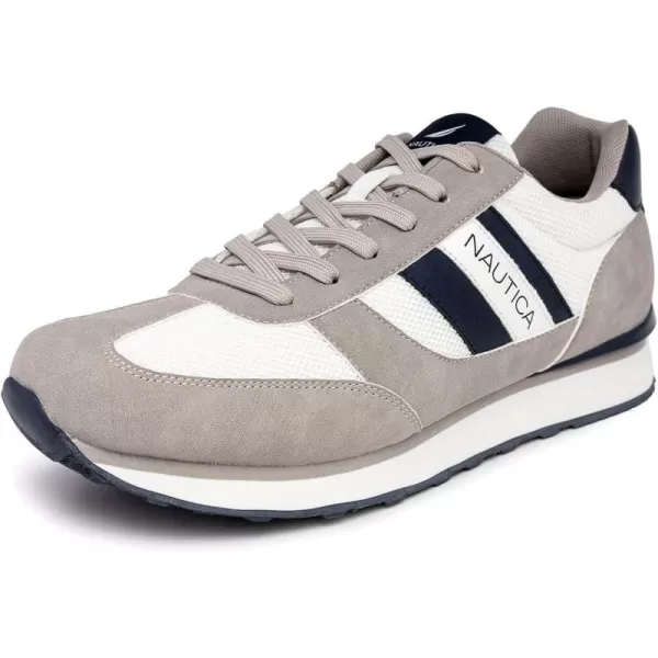 imageNautica Mens Casual LaceUp Fashion Sneakers Oxford Comfortable Walking ShoeGrey White Navykelvin