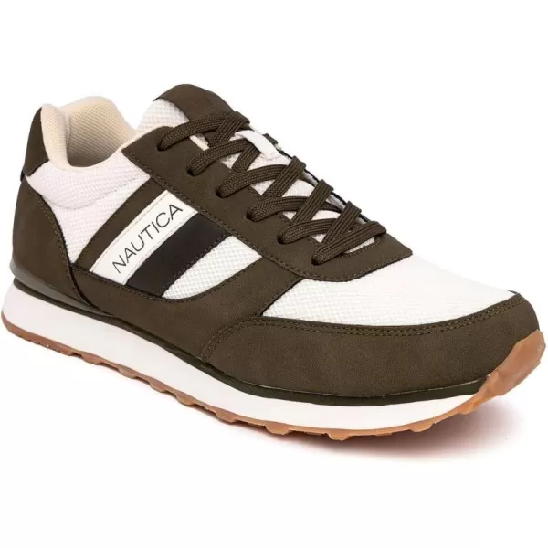 imageNautica Mens Casual LaceUp Fashion Sneakers Oxford Comfortable Walking ShoeIvory Olive
