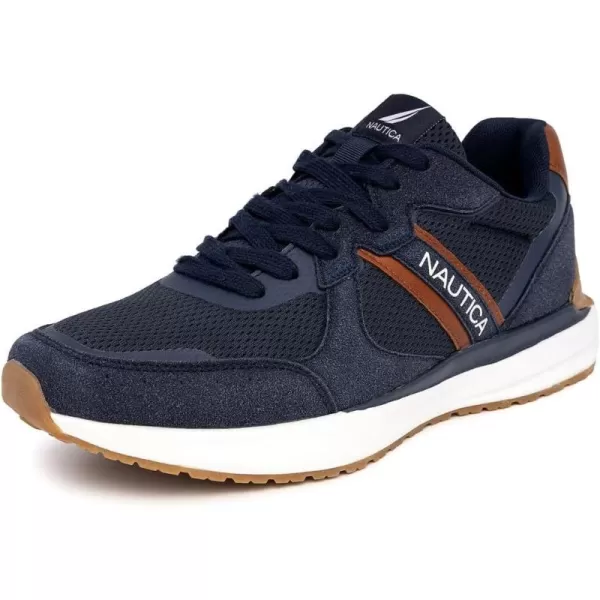imageNautica Mens Casual LaceUp Fashion Sneakers Oxford Comfortable Walking ShoeNavy Tan