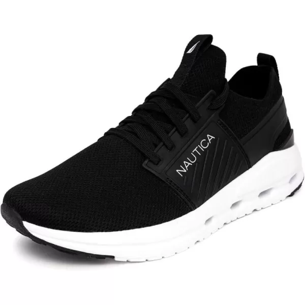 imageNautica Mens Running Sneakers Sport Fashion LaceUp Athletic Soft Shoes for Gym Tennis Men  Cushioned Breathable Lightweight ampamp ComfortableBlack White