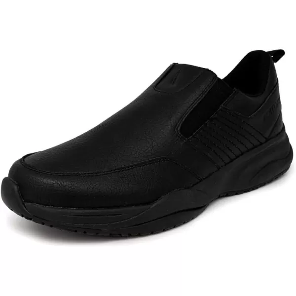 imageNautica Slip On Black Non Slip Work Shoes Safety Water Resistant Chef Kitchen Trabajo Zapatos Restaurant or Food Service Sneakers  Comfortable and Lightweight for Men and WomenOrwellblack