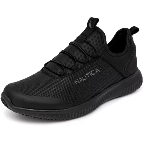 imageNautica Slip On Black Non Slip Work Shoes Safety Water Resistant Chef Kitchen Trabajo Zapatos Restaurant or Food Service Sneakers  Comfortable and Lightweight for Men and WomenLeda Black 1