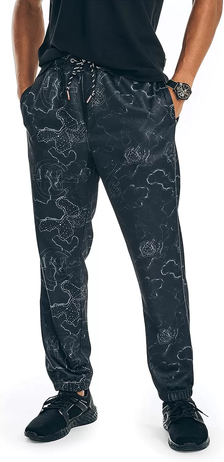 imageNautica Mens Competition Sustainably Crafted Printed Jogger PantTrue Black