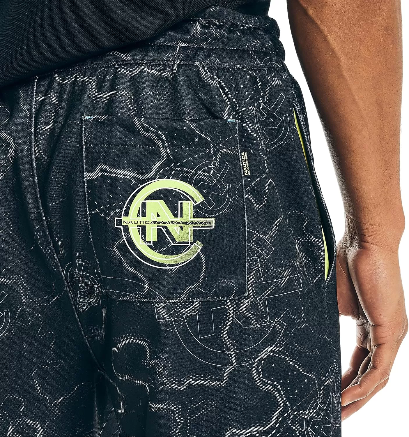 imageNautica Mens Competition Sustainably Crafted Printed Jogger PantTrue Black
