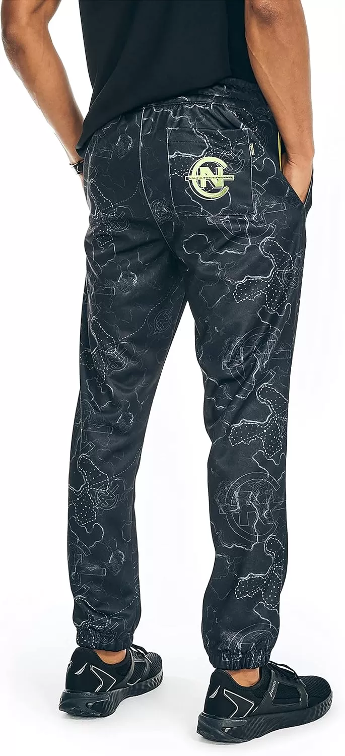 imageNautica Mens Competition Sustainably Crafted Printed Jogger PantTrue Black