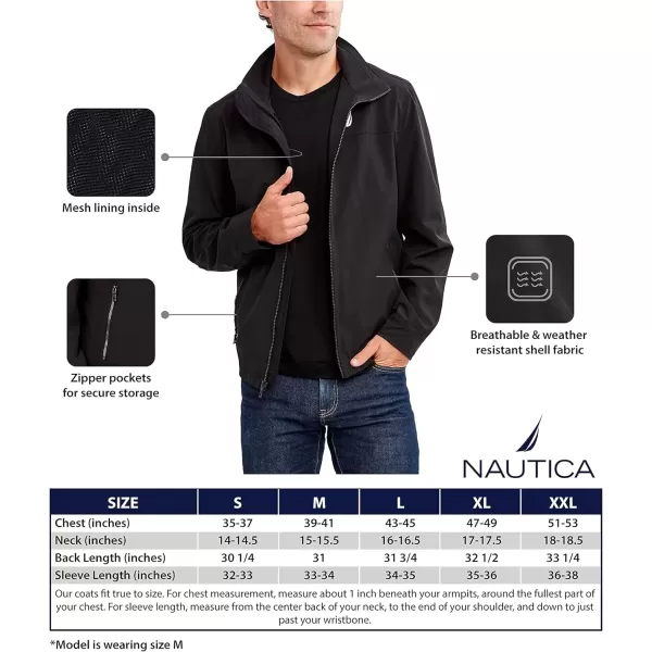 imageNautica Mens Casual Lightweight Full Zip WindbreakerWeather Resistant Golf Jacket SXXLBlack Midnight