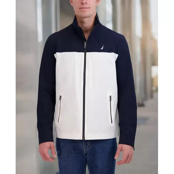 imageNautica Mens Casual Lightweight Full Zip WindbreakerWeather Resistant Golf Jacket SXXLWhite Navy