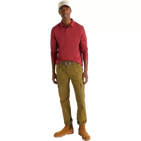 imageNautica Mens Classic Fit LongSleeve Deck PoloAutumnberry