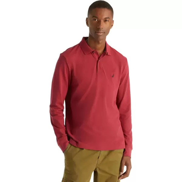 imageNautica Mens Classic Fit LongSleeve Deck PoloAutumnberry