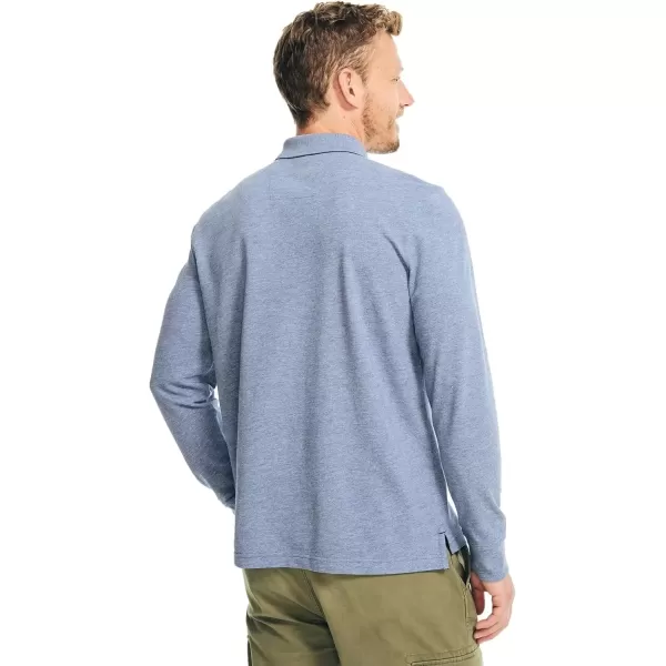 imageNautica Mens Classic Fit LongSleeve Deck PoloBlue Heather