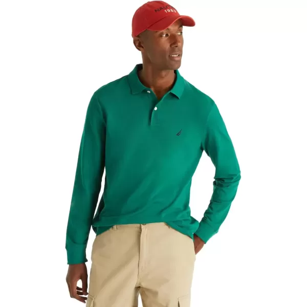 imageNautica Mens Classic Fit LongSleeve Deck PoloGreenleaf