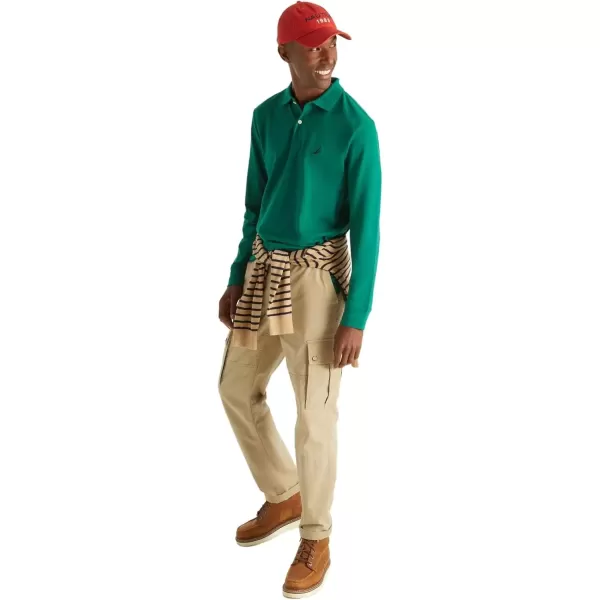 imageNautica Mens Classic Fit LongSleeve Deck PoloGreenleaf