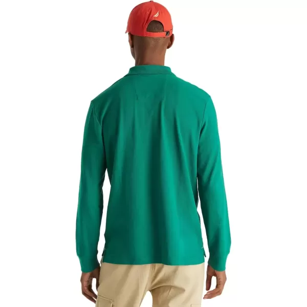 imageNautica Mens Classic Fit LongSleeve Deck PoloGreenleaf