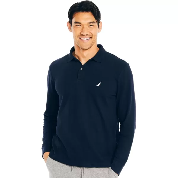 imageNautica Mens Classic Fit LongSleeve Deck PoloNavy Seas