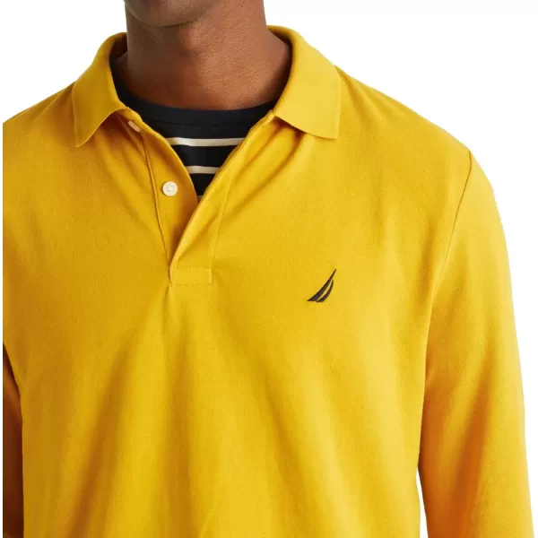 imageNautica Mens Classic Fit LongSleeve Deck PoloTawny Olive
