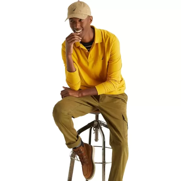 imageNautica Mens Classic Fit LongSleeve Deck PoloTawny Olive