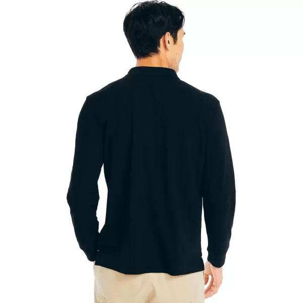 imageNautica Mens Classic Fit LongSleeve Deck PoloTrue Black