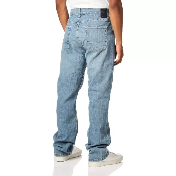 imageNautica Mens Straight Fit Stretch Denim JeansLight Tidewater Wash