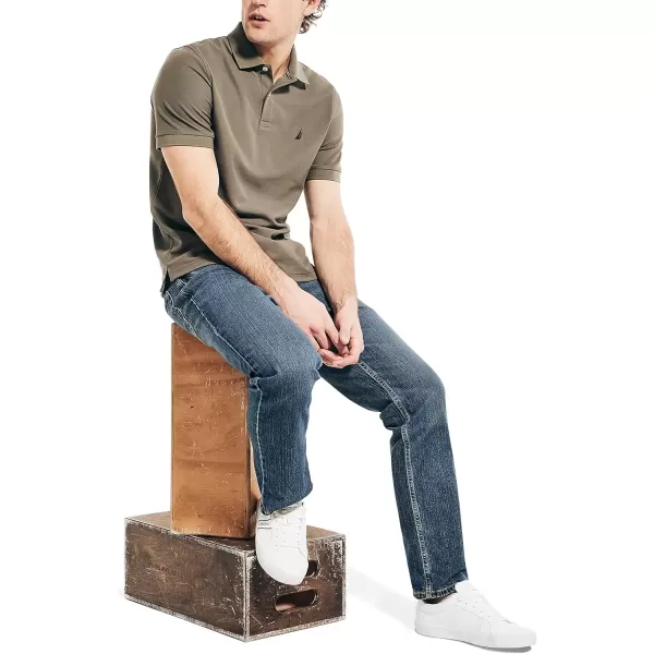 imageNautica Mens Sustainably Crafted Classic Fit Deck PoloHillside Olive