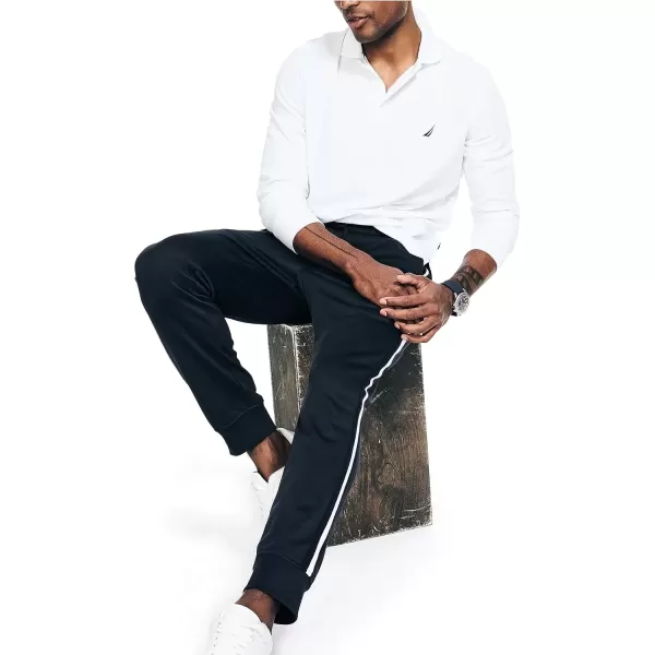 imageNautica Mens Sustainably Crafted Classic Fit LongSleeve Deck PoloBright White
