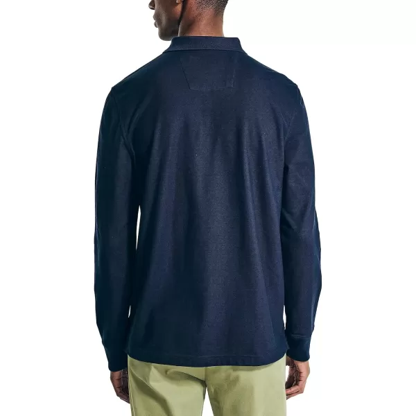 imageNautica Mens Sustainably Crafted Classic Fit LongSleeve Deck PoloNavy