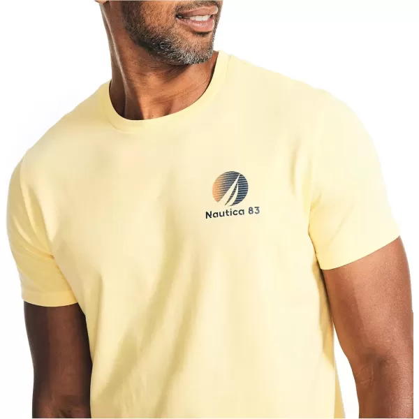 imageNautica Mens Sustainably Crafted Sunset Vibes Graphic TShirt Aspen Gold Small