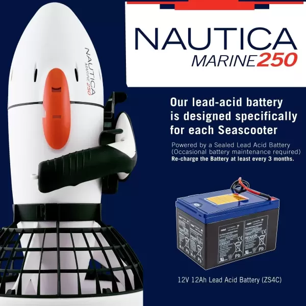 imageNautica Marine 250 Underwater Seascooter Scuba Snorkeling for Ocean or Pool Action Camera Compatible