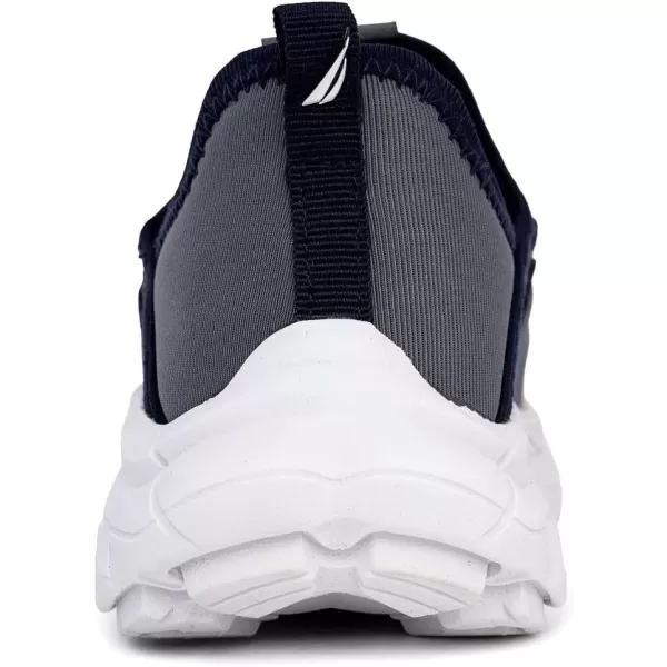 imageNautica Kids Athletic SlipOn Sneakers  Comfortable Bungee Running Shoes for Boys and Girls  Stylish and Supportive Footwear for Active Kids Big KidLittle KidToddlerGrey Navynolan