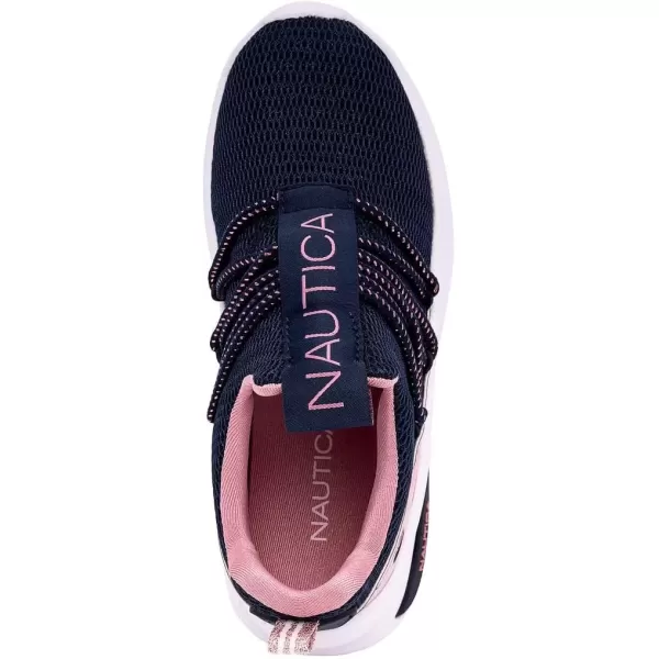 imageNautica Kids Athletic SlipOn Sneakers  Comfortable Bungee Running Shoes for Boys and Girls  Stylish and Supportive Footwear for Active Kids Big KidLittle KidToddlerNavy Pink Metallic
